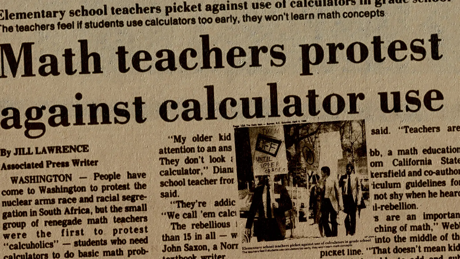 Maths Teachers protest 1986 02